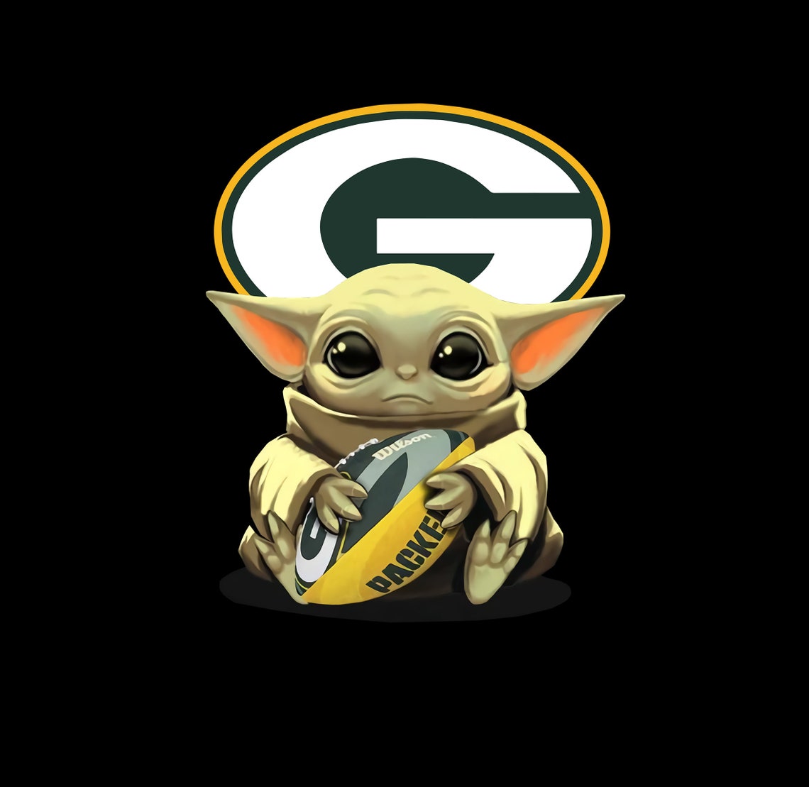 Download Baby Yoda Packers FootBall PNG and SVG files | Etsy