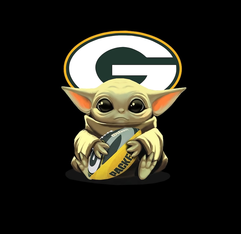Download Baby Yoda Packers FootBall PNG and SVG files | Etsy