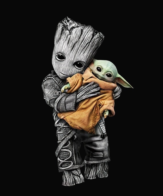 Download Baby Yoda and Groot Mash-up PNG | Etsy