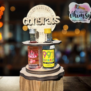 Mini Bottle Holder -4 Pack- Liquor Bottle Shot Holder Carrier for Gift -SVG Cut File Only