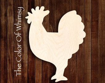 Colgador de puerta en forma de gallo en blanco, piezas de madera en blanco para fiestas de pintura, accesorio para corona, pintura para bricolaje sin terminar