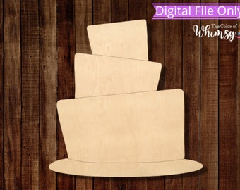 Whimsical Cake SVG, Crooked Cake Cut Files for Laser, Digital File