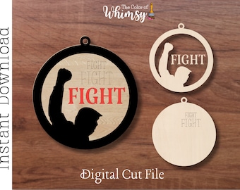 Christmas Ornament SVG File - Donald Trump Fight Layered