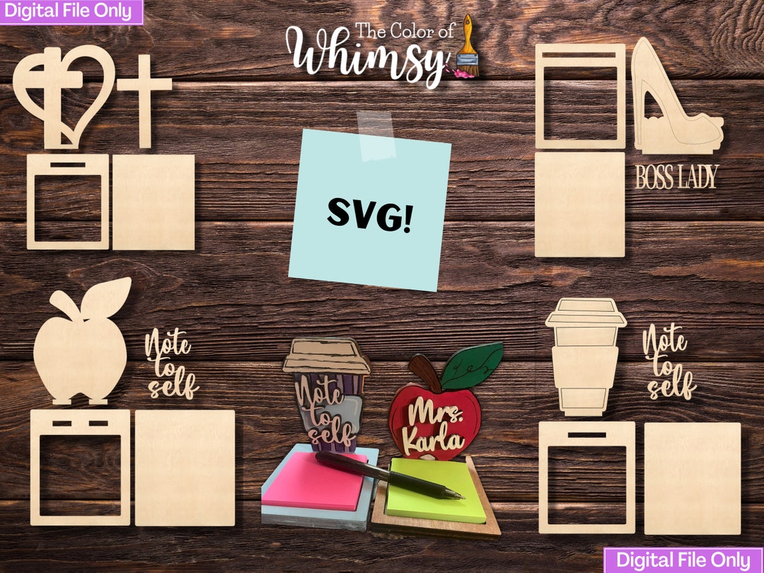 Sticky Note/post-it Note Holders - SVG Digital Cut File - Etsy