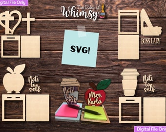 Sticky Note/Post-It Note Holders - SVG Digital Cut File