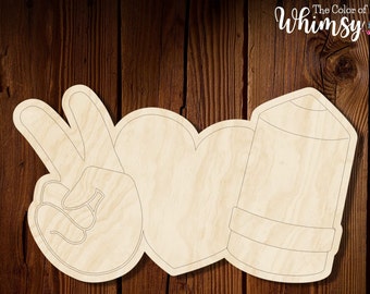 Peace Love Pencil Teacher Blank Unfinished Wood Shape, Ready to Paint Door Hanger, Great for Paint Parties and Wreath and Sign Attachments