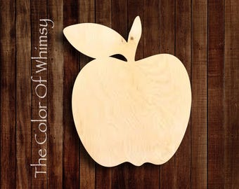 APPLE Wood Blank, Unfinished Wood Shape, Ready to Paint, Great for Paint Parties and Wreath and Sign Attachments, Wood Cutout