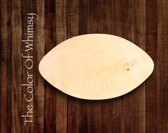 Football Wood Blank Cutout, Unfinished Wooden Shape, Ready to Paint, Great for Paint Party, Wreath and Sign Attachments Nursery Door Hanger
