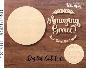 Archivo SVG de colgador de puerta - Amazing Grace Qué dulce el sonido - Archivo de corte
