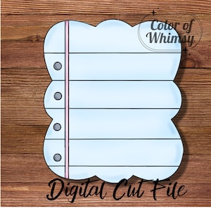 School Notebook Paper- Teacher Gift SVG Digital Cut File