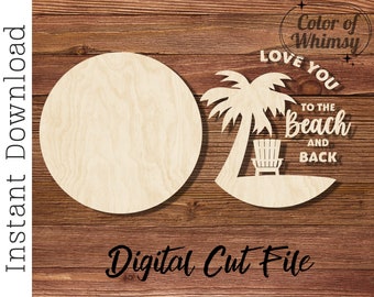 Archivo digital para colgar en la puerta "Te amo hasta la playa y de regreso" Solo archivo SVG digital