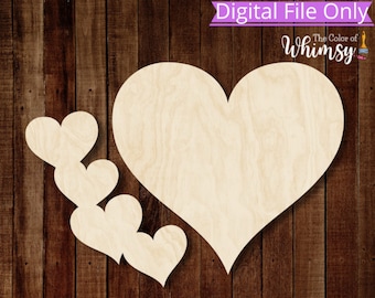 Corazones en capas SVG, archivos de corte de corazón de San Valentín para láser