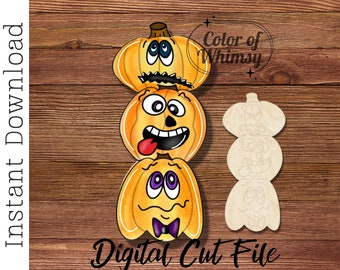 Archivos SVG de calabazas con caras - Archivos de corte para cortadoras láser - Archivos de corte SVG de otoño