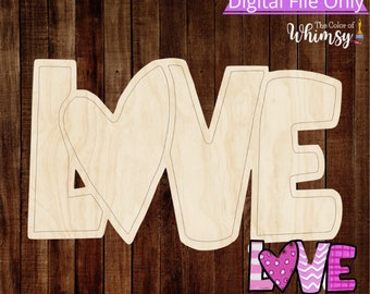 Love With Heart SVG, Valentine SVG Cut Files for Lasers