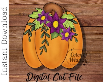 Archivos SVG de calabaza de otoño: archivos de una sola capa y en capas incluidos: archivos de corte para cortadores láser: archivos de corte SVG de otoño o Acción de Gracias