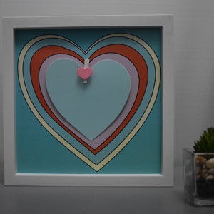Pastel Heart Picture Box Frame (white)