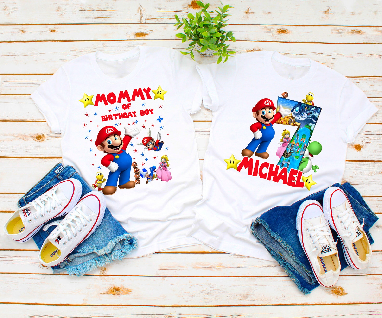 Super Mario Birthday Shirt for Boys Super Mario Custom | Etsy