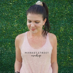 Next Level 6733 Mockup, Desert Pink Mockup, Pink Shirt Mockup, Racerback Mockup, Tank Top Mock Up, Summer Mockup, Model Mockup