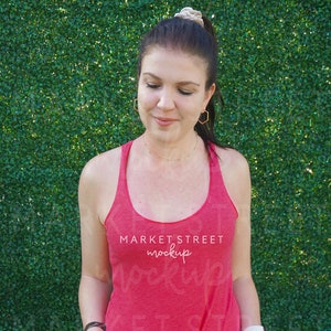 Next Level 6733 Mockup, Vintage Shocking Pink Mockup, Pink Shirt Mockup, Racerback Mockup, Tank Top Mock Up, Summer Mockup, Model Mockup
