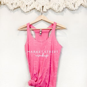 6733 Mock Up, Racerback Mockup, Summer Mockup, Vintage Pink Mockup, Tank Top Mock Up, Next Level Mockup, Tank Mockup