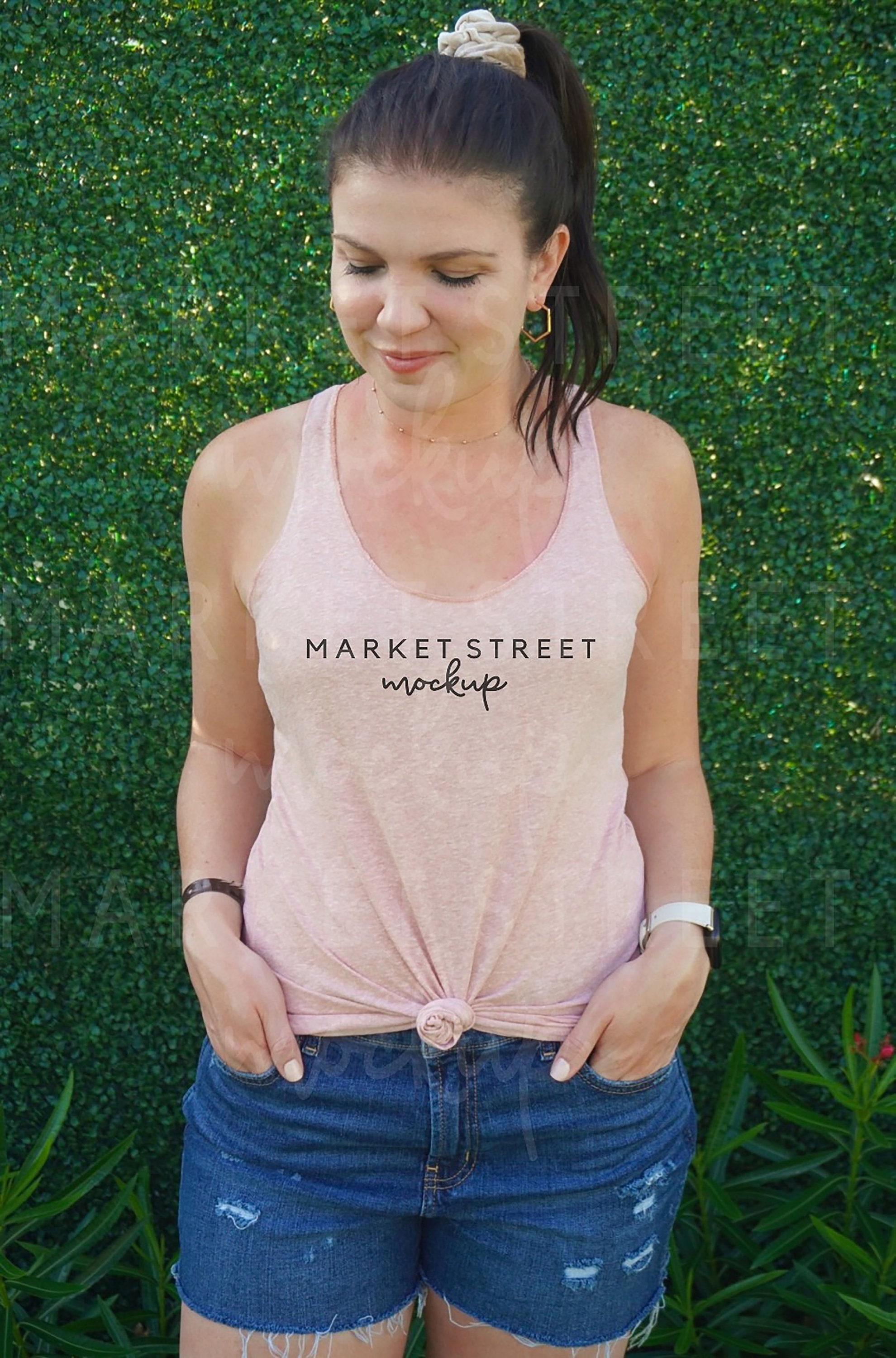 Next Level 6733 Mockup, Desert Pink Mockup, Pink Shirt Mockup, Racerback Mockup, Tank Top Mock Up, Summer Mockup, Model Mockup