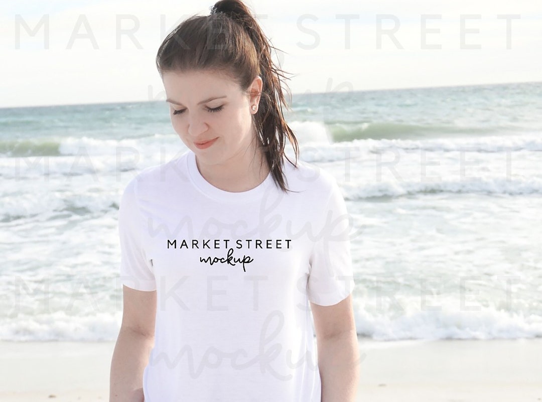BC 3001, White Tee Mock Up, Beach Mockup, Summer Mockup, Bella Canvas ...