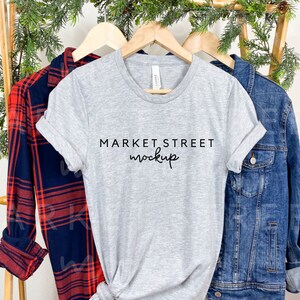 Heather Athletic Shirt Mockup, Bella Canvas 3001 Mock Up, Christmas Shirt Mockup, Christmas Mock Ups, Winter Mockup, Gray Shirt Mockup
