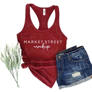 Summer Mockup, Tank Top Mockup, Next Level Cardinal 1533 Racerback Mockup, Tank Top Mock Up