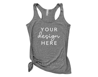 Next Level Tank Top Mockup | Next Level Premium Heather Tank Top Mockup Photo | 6733 | Flat Lay Photo | Digital Download