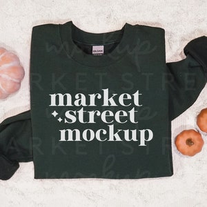 Halloween Mockup, Fall Mockup, Forest Green Mockup, Gildan 18000 Mockup, Sweatshirt Mock Up, Holiday Mockup, Sweater Mockup, Boho Flatlay