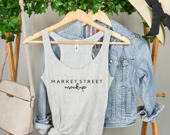 Next Level 6733 Mockup, Spring Mockup, Heather White Mockup, Bachelorette Mockup, Bridesmaid Mockup, Tank Top Mockup, Summer Mockup