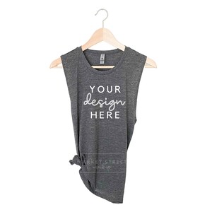 Charcoal Hanging Tank Top Mockup | Next Level Charcoal Gray Festival Tank Mockup Photo | 5013 | Digital Download