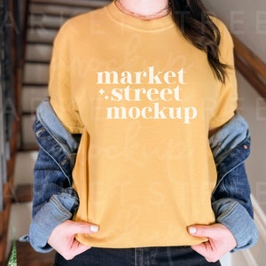 Mustard Mockup, Comfort Colors Mockup, 1717 Mockup, Fall Mockups, Tee Shirt Mock Ups, Model Mock Up, Boho T-Shirt Mockup, Mockups Lifestyle
