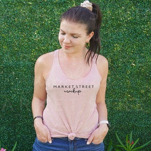 Next Level 6733 Mockup, Desert Pink Mockup, Pink Shirt Mockup, Racerback Mockup, Tank Top Mock Up, Summer Mockup, Model Mockup
