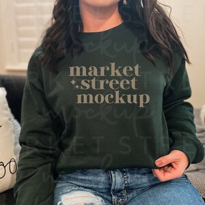 Halloween Mockup, Forest Green Mockup, Gildan 18000 Mockup, Sweatshirt Mock Up, Holiday Mockup, Sweater Mockup, Boho Model Mockup, Crewneck