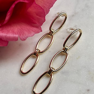 Gold Filled Link Chain Earrings~ Gold Drop Earrings~ Chain Earrings~ Gold Link Earrings~ Dangle Earrings~ Minimalist Earrings~ Everyday~