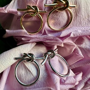 Lovers Knot Earrings~ Twist Knot Earrings~ Circle Stud Earrings~ Tied Knot Hoop Earrings~ Gold Filled Minimalist Earrings~  Love Earrings