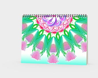 Quaderno a spirale con mandala di tulipani