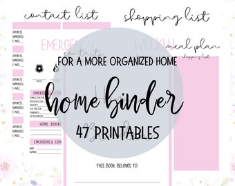 Home Management Binder Printable - Home Binder Printable - Household Binder PDF - 47 pages - US Letter Size 8.5"X11"