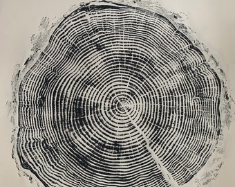 Tree Ring Ink Print - Etsy