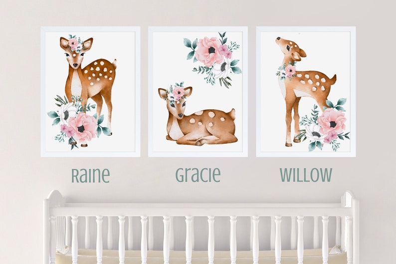 Printable nursery art fawn print woodland nursery decor Etsy