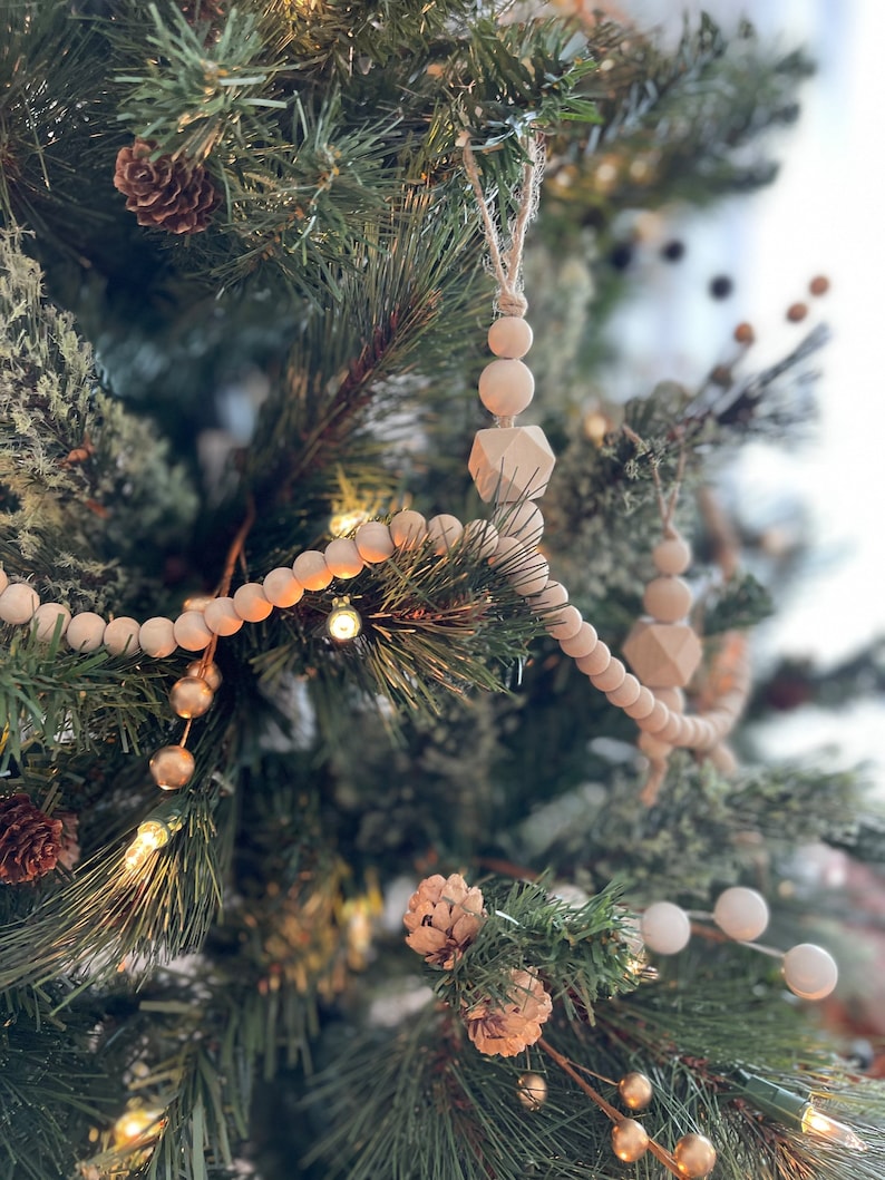 Wood Bead Garland/ 10mm Wood Bead Garland/ Christmas Tree Etsy