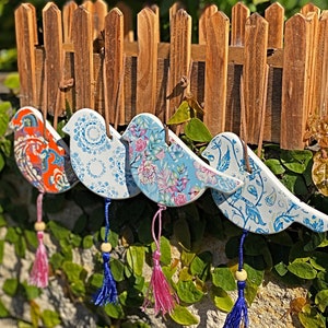Ceramic Hanging Bird - Ceramic Gift Tag - Ceramic Keepsake - Hanging decoration - Unique Gift -