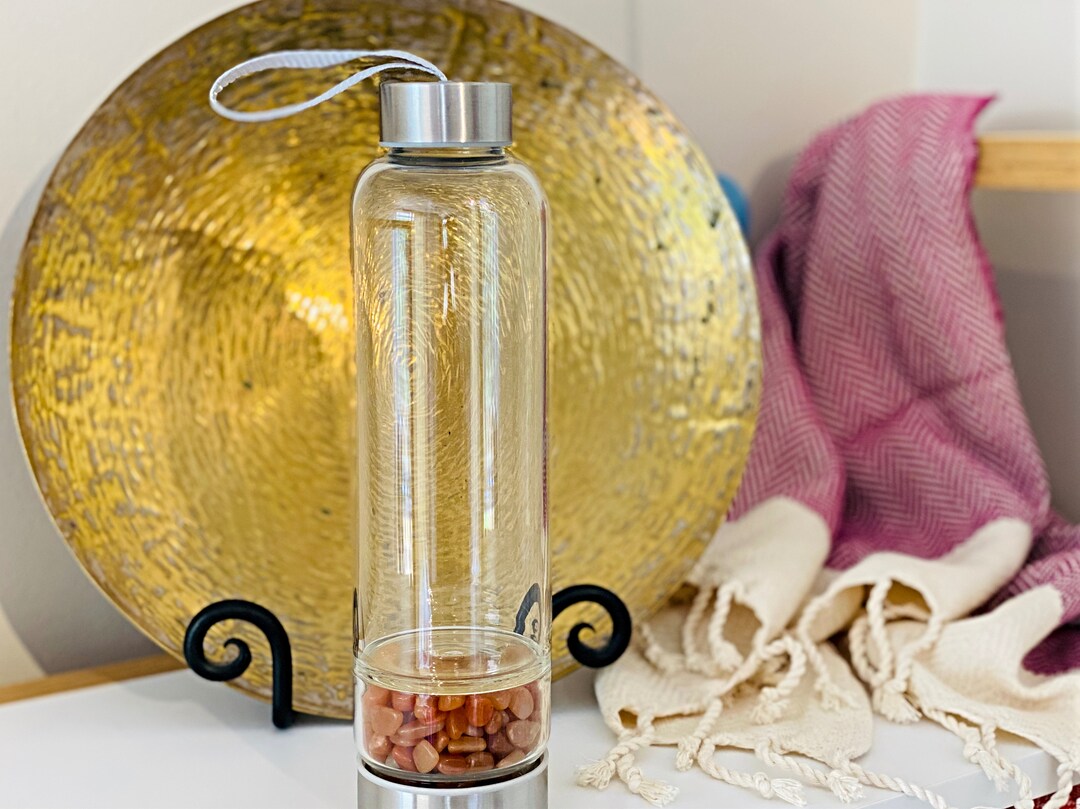 Crystal Glass Water Bottle Natural Crystal Energy Healing Crystal