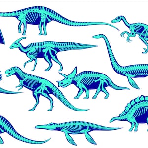 Huge Dinosaur Skeleton Bundle and Shadow  SVG for HTV Cricut and Silhouette