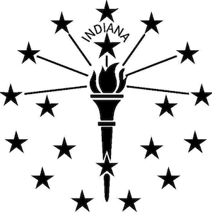 Indiana State vlag gesneden SVG-bestand voor Cricut & Silhouette