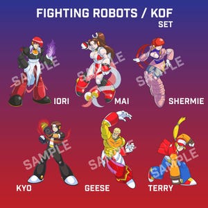 Fighting Robots KOF inspired stickers