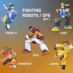 Fighting Robots SF6 inspired stickers