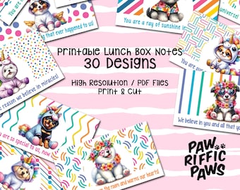 Fun Love Printable Lunch Box Notes, Back to School, Funny Love Notes, Affirmation, Self-Image, Diversity, Happy, Thankful Notes, PDF Files