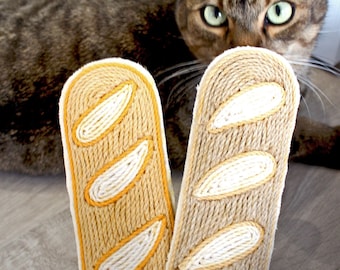 Baguette CatToy+Wand+Refills*3. Food Cat Toys Bundle Playset. Catnip Scratch Cat Toys Gift for Cats.